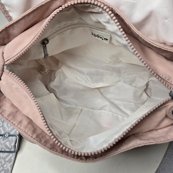 Kipling Nylon Crossbody Bag Flaptop Chunky Boho Strap Messenger Style - Picture 10 of 12
